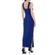 thumbnail image 3 of Vestido largo sin mangas de cuello halter para mujer Hobemty, con abertura en el dobladillo, vestido de cóctel ajustado, color azul marino, 3 of 5