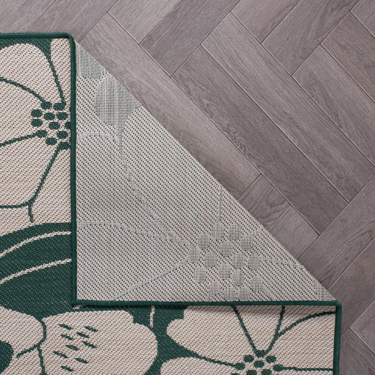 World Rug Gallery Modern Floral Flowers Textured Flat Weave Indoor/Outdoor Area Rug - GREEN 5' X 7'