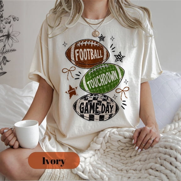 Football Game Day Graphic Tee American Football Shirt Touchdown Fan Apparel