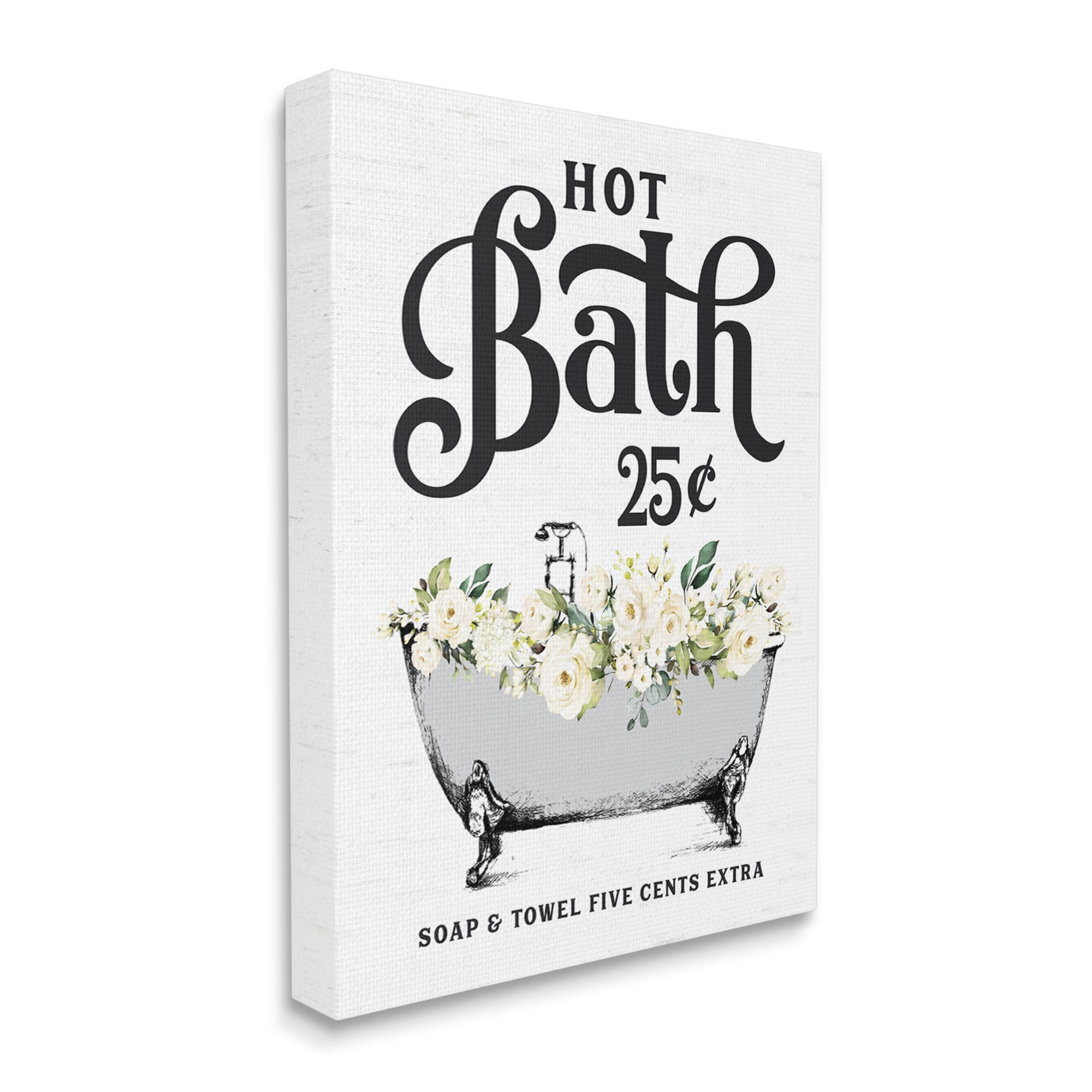Stupell Industries Hot Bath Floral Tub Botanical & Floral Painting Gallery Wrapped Canvas Print Wall Art, 30 x 40