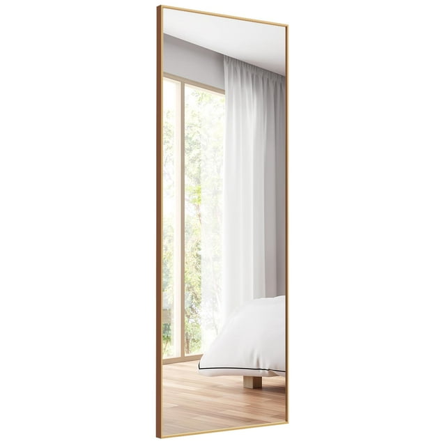 Giantex Full Length Mirror, 59inch Large Floor Rectangle Bedroom Mirror, Standing or Wall-Mounted Dressing Mirror