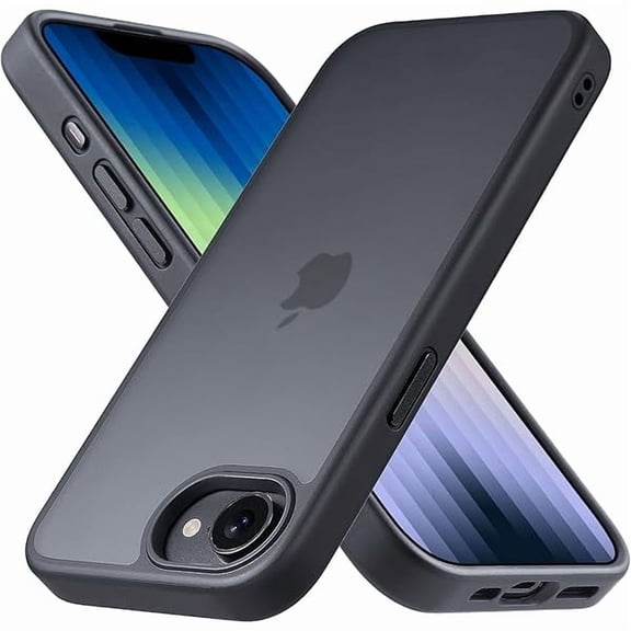 ZLCBfor iPhone 16E Phone Case, Shockproof for iPhone 16E Case, Military Grade Drop Protection, Protective Hard Back Slim Translucent Cover, Frosted Black