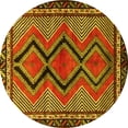thumbnail image 1 of Ahgly Company Machine Washable Indoor Round Persian Yellow Traditional Area Rugs, 6' Round, 1 of 4