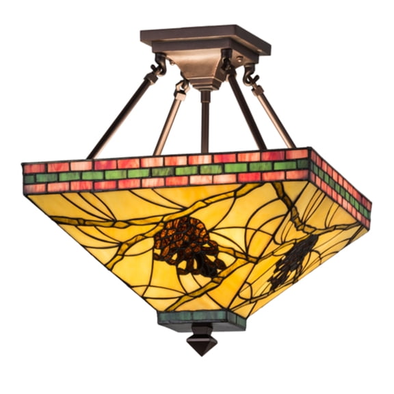 Meyda Tiffany - 165234 - Four Light Inverted Pendant - Pinecone - Mahogany Bronze