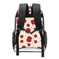 thumbnail image 2 of Susaid Red Ladybug Print Clear Backpack See Through Transparent Plastic Clear Bookbags for School, College, Stadium,Work, 2 of 7