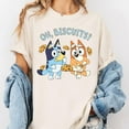 thumbnail image 2 of Oh Biscuits, Blue Dog Shirt, Men's And Women's Graphic Tee 100% Cotton by TBun, Full Sizes S-5XL, 2 of 5