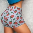thumbnail image 4 of Fotbe Strawberries Seamless Shorts, Womens Workout Shorts High Waist Stretch Booty Short for Gym/Yoga/Running/Biking-Large, 4 of 9