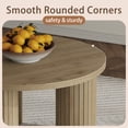 thumbnail image 6 of Pusnapku Round Coffee Table, 31.5" Wood Unique Accent Couch Table with 3 Fluted Legs, Farmhouse Small Circle Center Desk for Living Room, Bedroom, 6 of 9