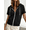 Black, variant on Caywon Women's Short Sleeve Zip-Up Hoodie with Drawstring and Pockets, Loose Cut Casual Sporty Top for Summer Layering and Travel