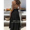 thumbnail image 7 of Womens Black Backless Maxi Dress, Elegant Summer Flowy Sundress, 7 of 7