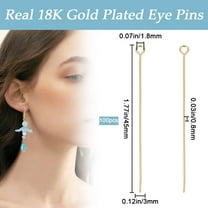 1box 1 box 100pcs 45mm Jewelry Pins golden Open Eye Head Pins Findings for Jewellery Making Earring Necklace Beading Craft Hole 1.8mm