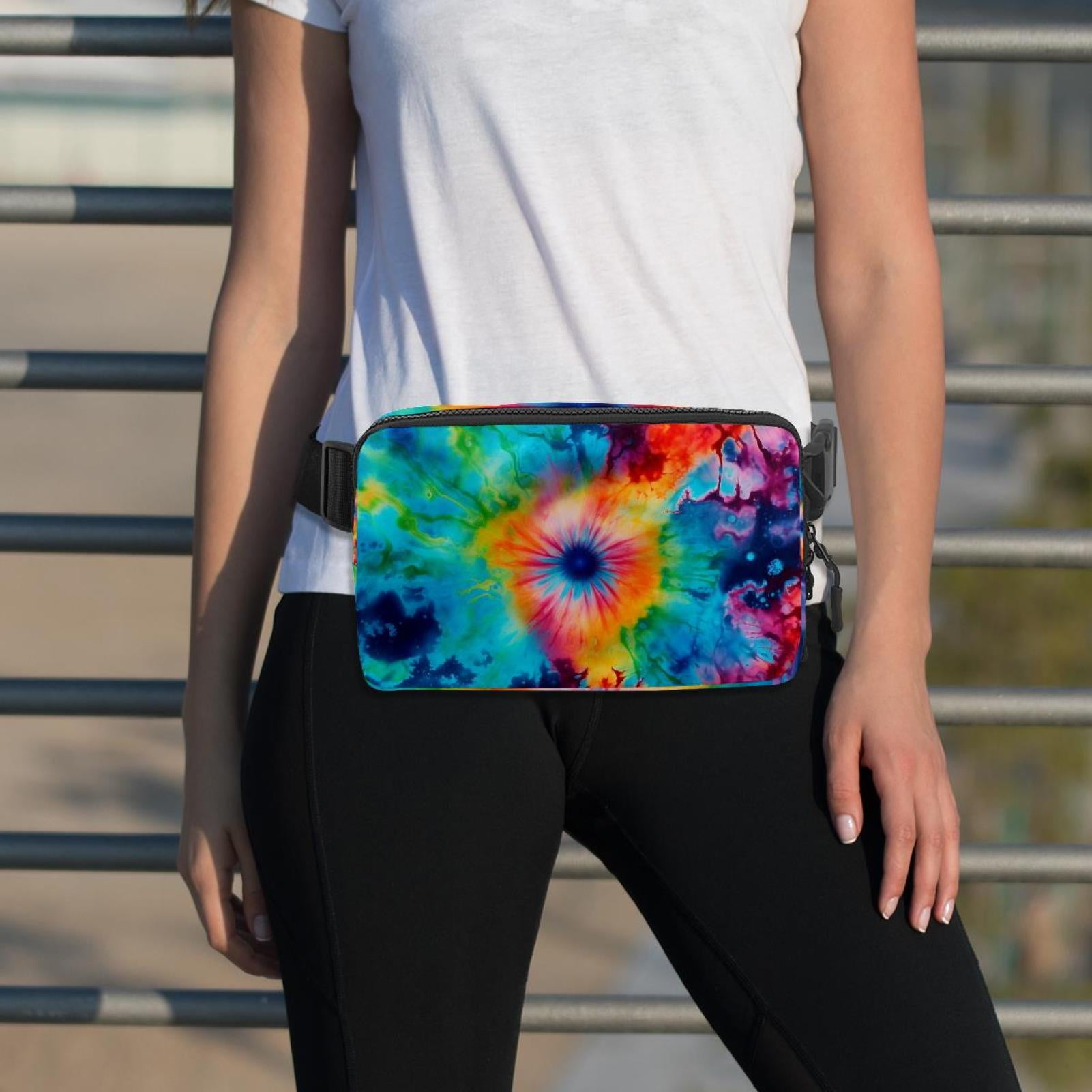 Tie-dye Money Belt Waist Bag Fanny Pack - Lightweight Adjustable with Extension Strap Unisex