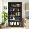 thumbnail image 5 of Xukmct 71" Tall Kitchen Cabinet with 5 Inner Shelves, 2 Doors Pantry Storage Cabinet for Bedroom, Living Room, Kitchen, Black, 5 of 10