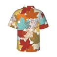 thumbnail image 3 of Bixox Men's Hawaiian Shirts Men's Fall Maple Leaves Print Short-Sleeve Shirt-X-Large, 3 of 8