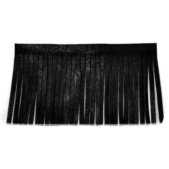 Belagio 2" Wide x 25 Yards Faux Leather Fringe Trim, 1 Bolt, Black