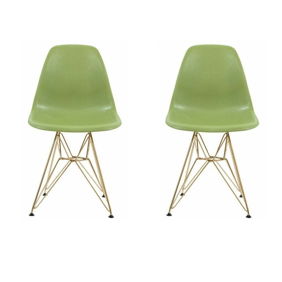 Eiffel Dining Chair with Gold Base - Green