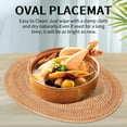 thumbnail image 2 of Rattan Woven Placemats Oval Round Table Mats Non Slip Heat Place Mat Natural Multipurpose Placemat 30X40cm, 2 of 9