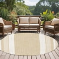 thumbnail image 6 of Vintage Cream Striped Round Rug 8ft Washable Circle Rugs Non Slip Farmhouse Modern Stripes Boho Linen Large Area Rug Indoor Floor Carpet for Bedroom Kitchen Living Room Office Dining Room Nursery, 6 of 9