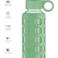 thumbnail image 4 of purifyou Premium 40/32 / 22/12 oz Glass Water Bottles with Volume & Times to Drink, Silicone Sleeve & Stainless Steel Lid Insert, Reusable Bottle for Fridge Water, Milk, Juice, 4 of 6