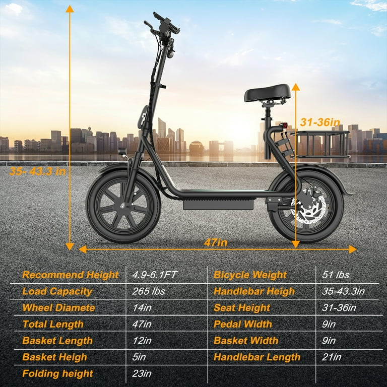 AOVOPRO ESBS-PRO 500W 14 inch Commuter Electric Scooter with