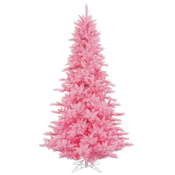 Vickerman 4.5' Pink Fir Artificial Christmas Tree, Pink Dura-lit Incandescent Lights