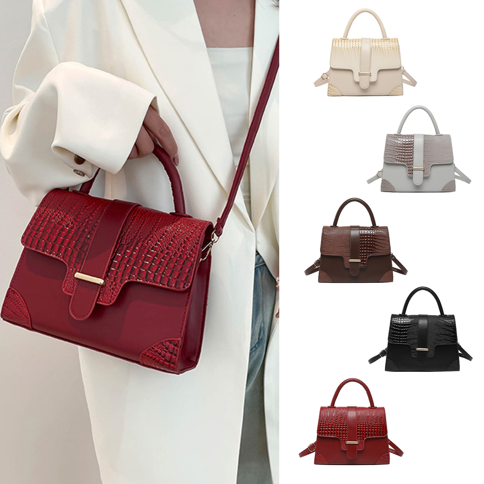 Yoetaun Stylish Small Crossbody Bag For Women Fashion Shoulder Bags PU Leather Handbag For And Everyday Use Grey