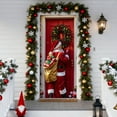 thumbnail image 5 of HomeKingdee Christmas Elf Wreath Greeting Banner New Year Photo Booth Backdrop Porch Xmas Door Hanging, 5 of 6