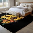 thumbnail image 4 of 5'x7' Area Rugs for Living Room Bedroom, Yellow Sunflowers Washable Rug Carpet Runner Indoor Outdoor, Farmhouse Floral Leaves Butterfly Black Non Slip Floor Mats Area Rug for Kitchen, Nursery, 4 of 8