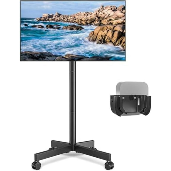 Mobile TV Cart Rolling TV Stand for 23-60 Inch Screens, Portable TV Stand on Wheels with Tilt and Height Adjustable, Outdoor TV Mount Stand Holds up to 88 lbs for Home Office MAX VESA 400x400mm