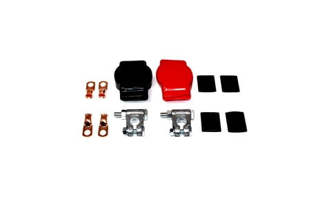 A-Team Performance Military Spec Battery Terminal Top Post Kit With Covers Copper Lugs and Heat Shrink
