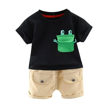 

Baby Boys Girls Cartoon Animal Print T Shirt Tops Shorts Outfits Set