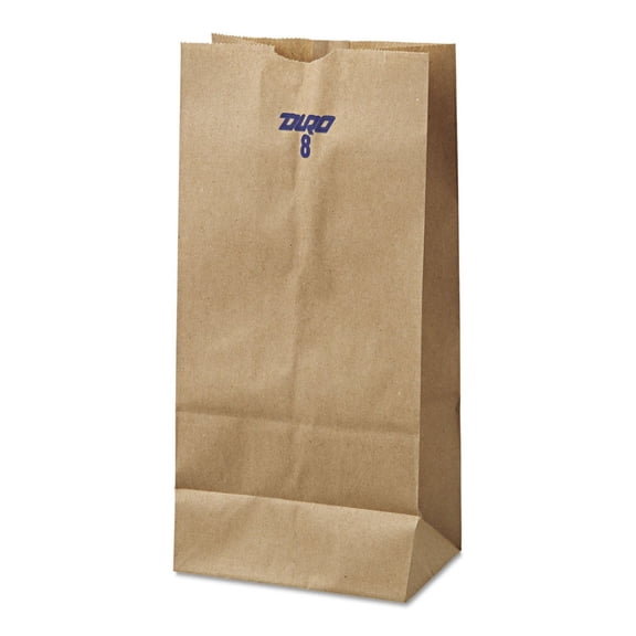 General GK8500 #8 Paper Grocery Bag, 35lb , Standard 6 1/8 x 4 1/6 x 12 7/16, 500 bags
