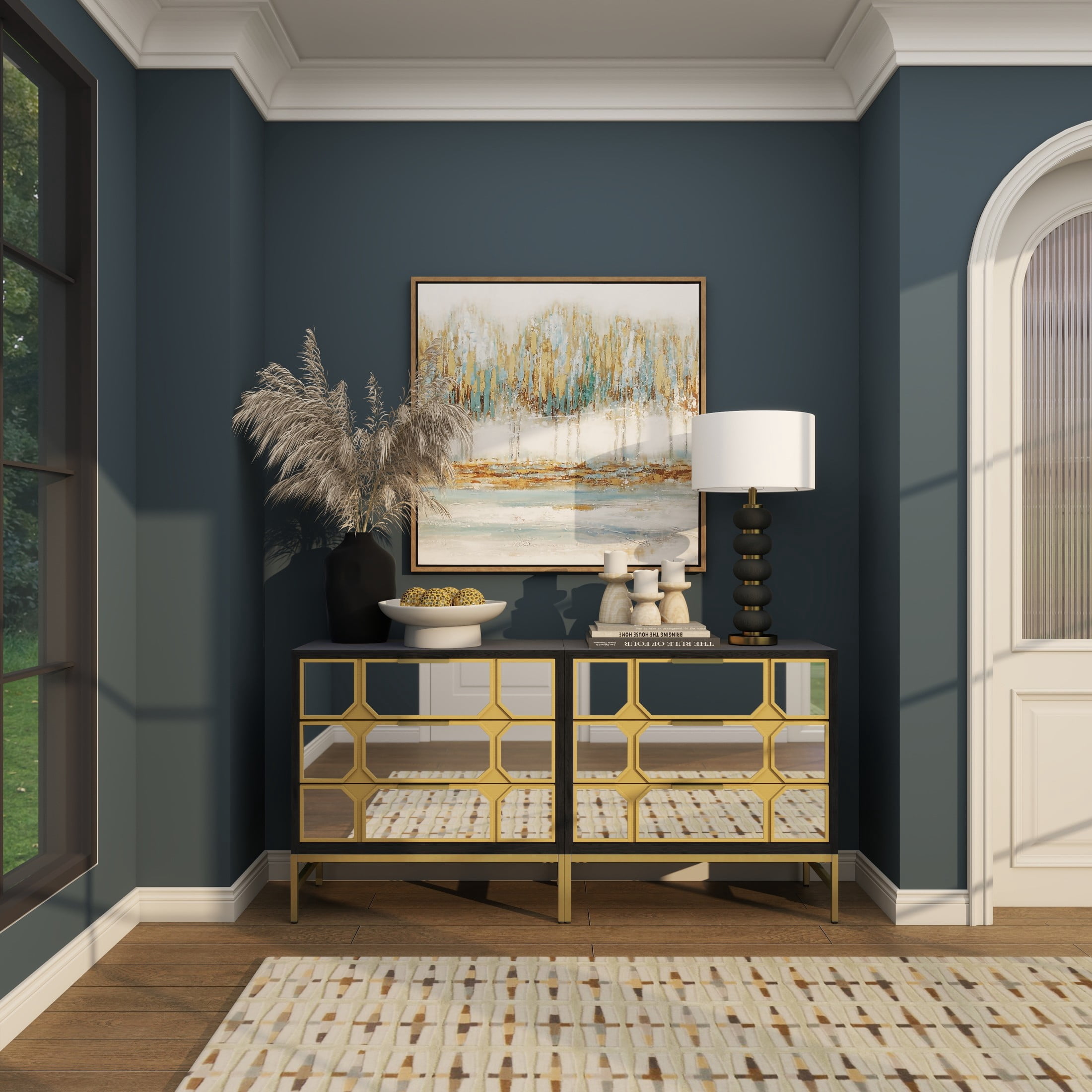 39" x 39" Tree Framed Wall Art with Gold Frame, by DecMode
