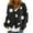 Black, variant on Cute Sweaters For Women Y2K Floral Print Knit Cardigan Sweaters Long Sleeve V Neck Button Down Aesthetic Sweater Vintage Aesthetic 90S Outerwear Tops
