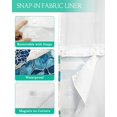 thumbnail image 3 of No Hook Shower Curtains with Snap in Liner, Teal Blue Turtle Coastal Fabric Shower Curtain, Vintage Stripe Botanical Beach Double Layers & See-Through Top Window Bathroom Curtains 72''x84'', 3 of 6