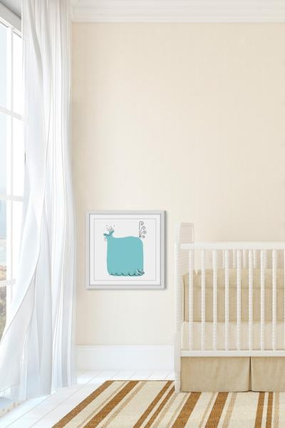 "Blue Whale" Framed Painting Print