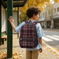 thumbnail image 6 of Maroon and Pink Checkered Pattern 17" School Backpacks for Teens,Waterproof Oxford Fabric,S-Shape Padded Straps for School,Travel,Hiking,Camping, 6 of 6