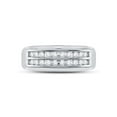 thumbnail image 2 of Solid 10k White Gold Men's Round Diamond Wedding 2-Row Band Ring 1/4 Ct. - Size 9, 2 of 5