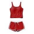 thumbnail image 3 of Fewfanhot Swimming Suits for Women Tummy Control Two Piece Color Block Bathing Suit with Skirt Athletic Swimwear, 3 of 5