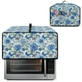 thumbnail image 2 of Renewold Toaster Oven Protector Easy Clean Microwave Oven Air Fryer Cover Dust Protection Polyester Kitchen Countertop Appliance Protector, 18.5 x 14.5 x 9 Inches, Butterfly Flower Blue, 2 of 7