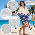 thumbnail image 6 of Xixirimido Daisy American Flag Print Women's Kaftan Dresses Plus Size Beach Cover Up V-Neck Batwing Sleeve Swimsuit Coverup Summer Caftan Dress, 6 of 7