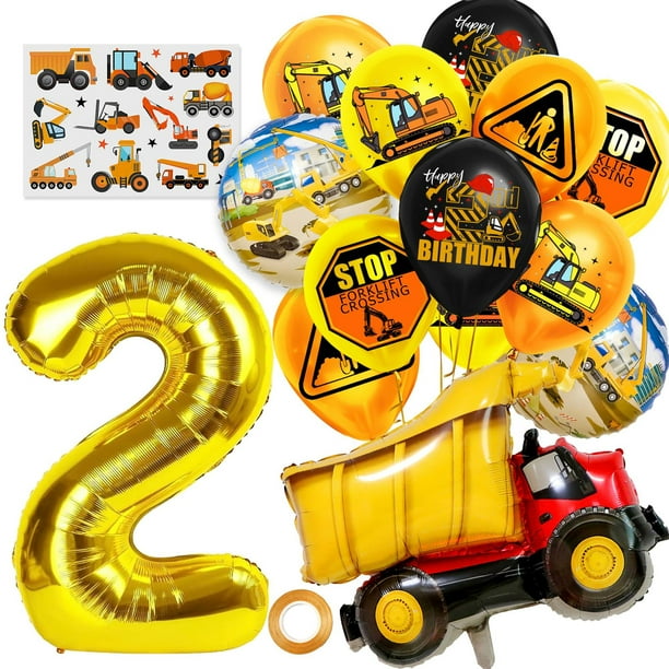 Set de globos para vehículos de construcción y máquina de excavación, 14 piezas