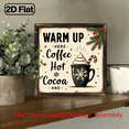 thumbnail image 5 of 2D Flat A 2D Flat Wooden Sign Measuring 8X8 Inches, Featuring a Farmhouse Christmas Theme with The Phrase 'Warm Up Here Coffee And Hot Cocoa' This Decorative Piece Is Ideal for Kitchens, Hot Cocoa, 5 of 9