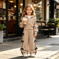 thumbnail image 3 of Enyan Kids Clothes Girls 2-Piece Outfits Long Sleeve Sweatshirt & Wide Leg Pants Set, 3 of 6