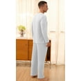 thumbnail image 3 of QDG Men's Pajama Set Soft Henley Neck Long Sleeve Top and Pants Brushed Ribbed Lounge Sleep Sets, 3 of 7