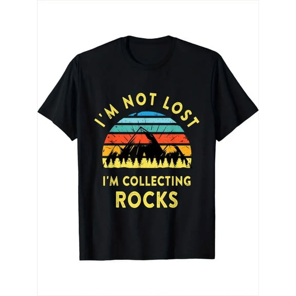 Men's Graphic Tees Short Sleeve Letter Print Top Crewneck Casual Regular T-Shirt for Men Black M