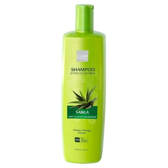 L’mar Champu Extracto Natural Sábila Para Cabellos Secos Y Maltratados, Hidrata Protege, Suaviza | Shampoo Extract Natural Aloe Vera For Dry And Battered Hair Moisturizes Protects Lmar 33.8Oz-1000m