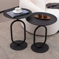 thumbnail image 4 of MAYEERTY Lantern-shaped Metal End Table, Small Round Side Table, Modern Coffee Drink Cocktail Table, Small Accent Pedestal Table 24'' Height, 4 of 10