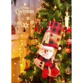thumbnail image 7 of TETOU 4Pcs 18" Christmas Stocking, Burlap Plaid Xmas Stocking with Personalized Name Tag & 3D cartoon Character Santa Snowman Elk Gnome, Christmas Decoration for Indoor Family Kids Holiday Party, 7 of 7