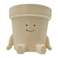 thumbnail image 4 of Organizador de decoración de macetas con forma de maceta, figura de resina con cara sonriente Estilo B, 4 of 9